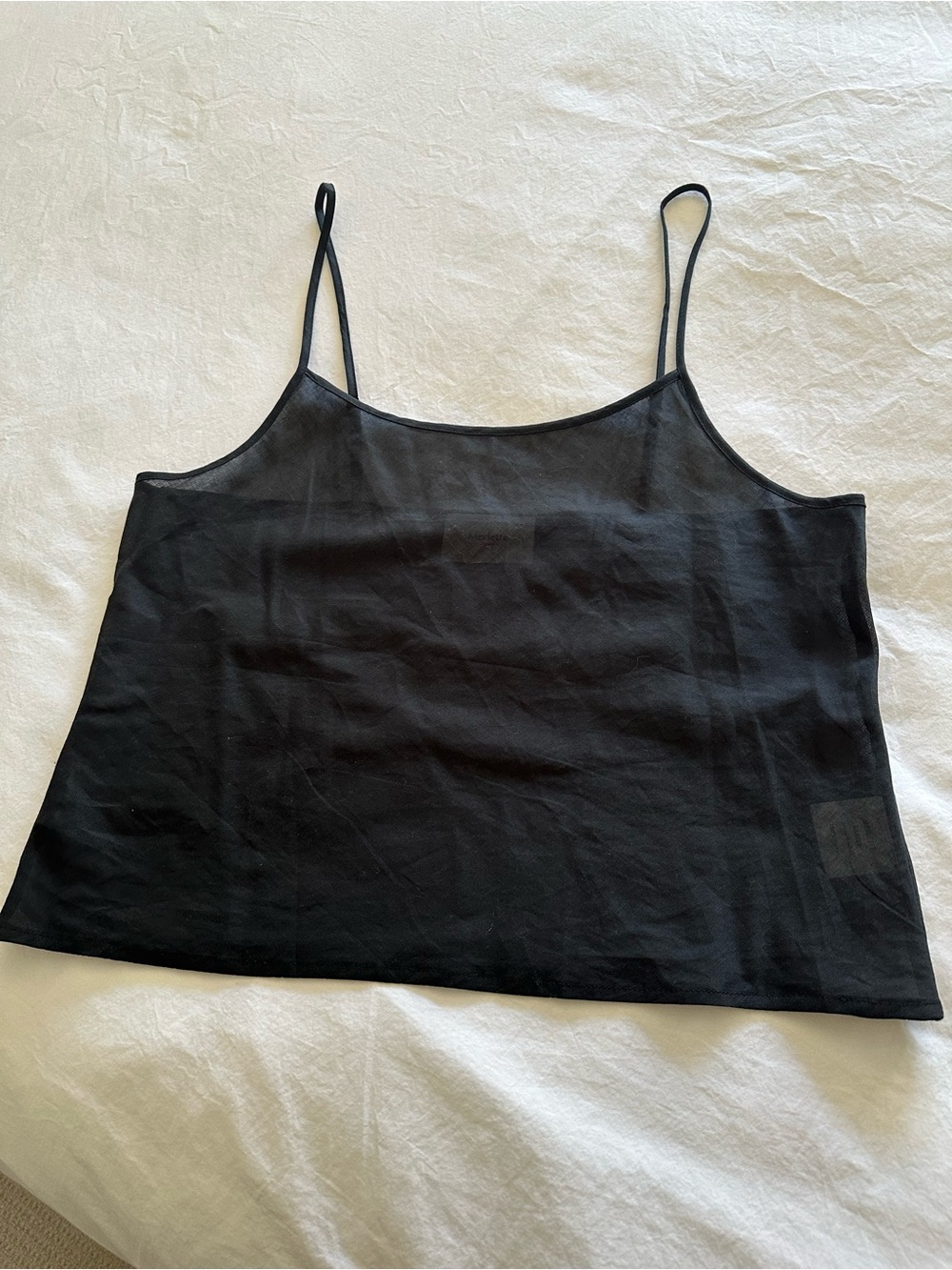 Merlette NWOT black sheer adjustable strap Camisole, size large - Picture 9 of 10
